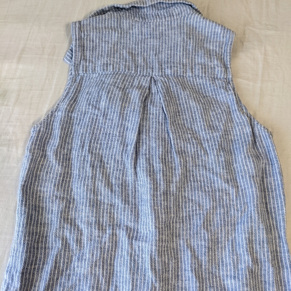 BCBGeneration Button Down Sleeveless Dress Light Blue White Stripes - Picture 2 of 8